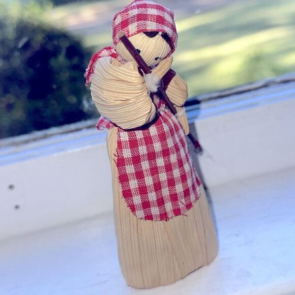 2 vintage small handcrafted dolls/ cornhusk & straw - Picture 3 of 7